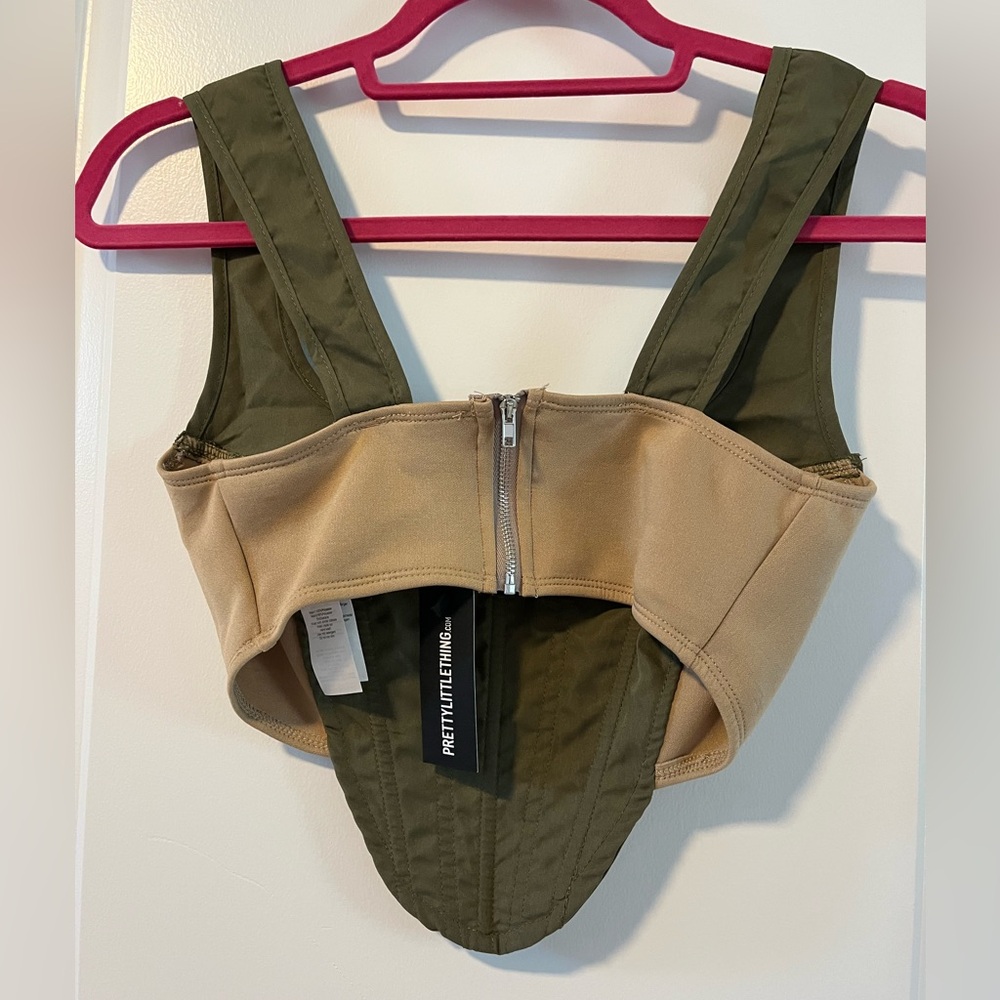 Pretty Little Thing KHAKI CARGO PANEL CORSET - Picture 6 of 7